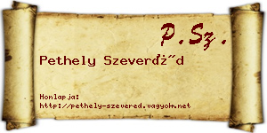 Pethely Szeveréd névjegykártya